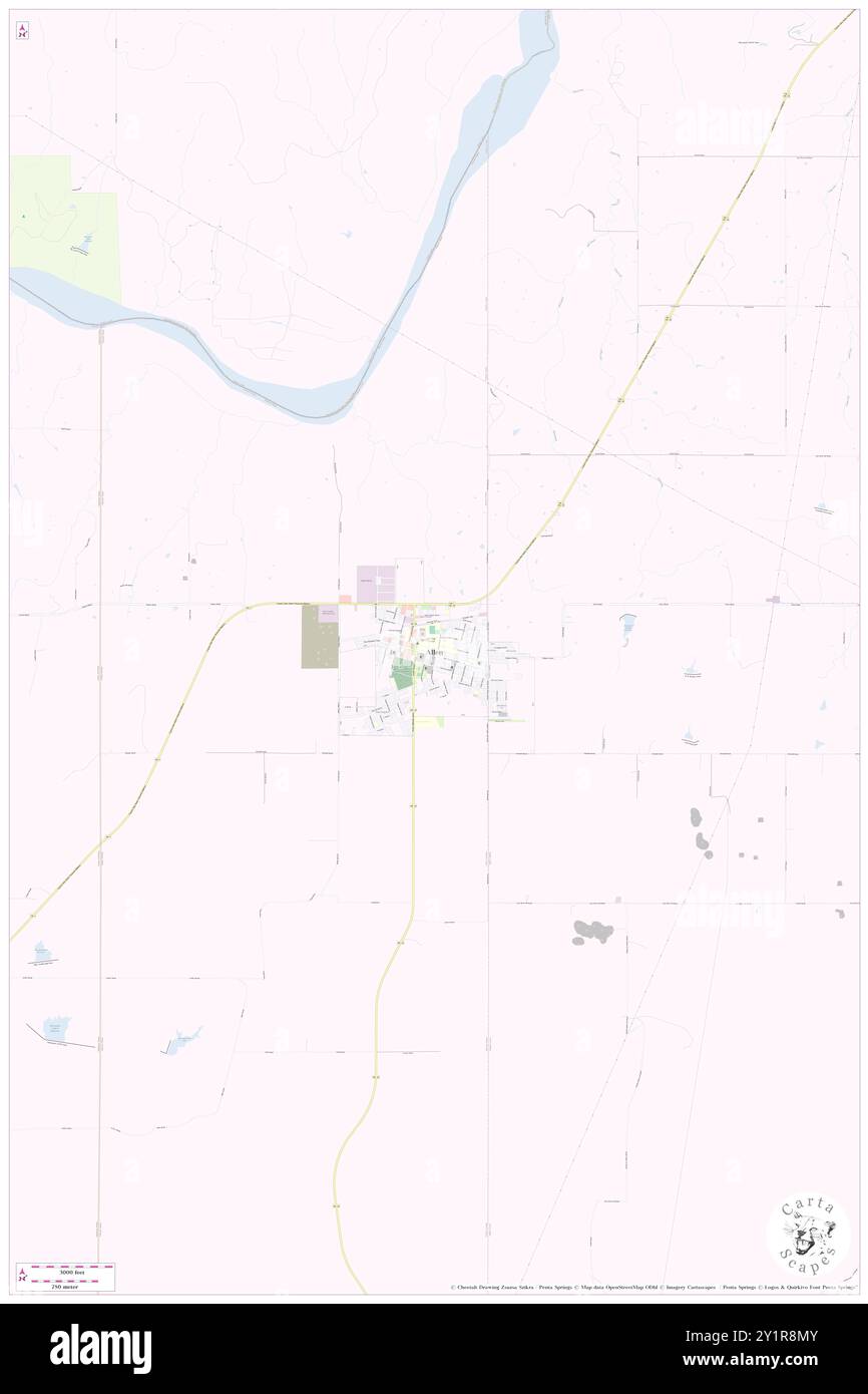 Allen, Pontotoc County, US, United States, Oklahoma, N 34 52' 44'', S 96 24' 45'', map, Cartascapes Map published in 2024. Explore Cartascapes, a map revealing Earth's diverse landscapes, cultures, and ecosystems. Journey through time and space, discovering the interconnectedness of our planet's past, present, and future. Stock Photo