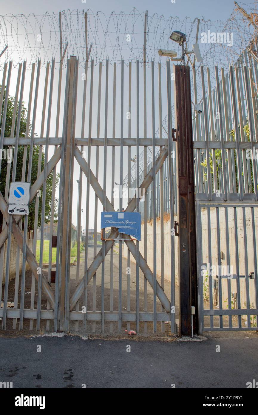 rome-italy-7th-sep-2024-a-disused-entrance-to-rebibbia-prison-on