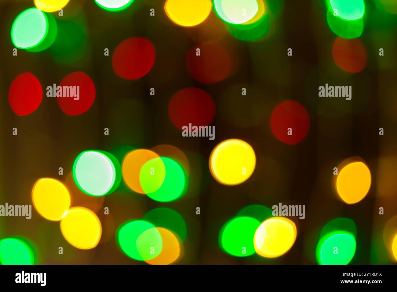 Blurred Bokeh Multi-Colored Abstract Lights Defocused Background with Vibrant Circular Patterns Stock Photo