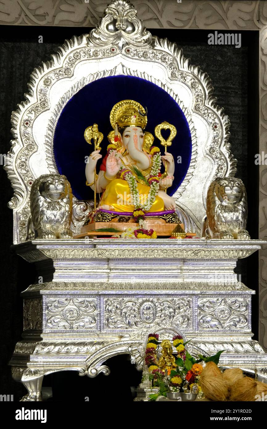 Pune, Maharashtra, 08 September 2024, People and devotee at famous