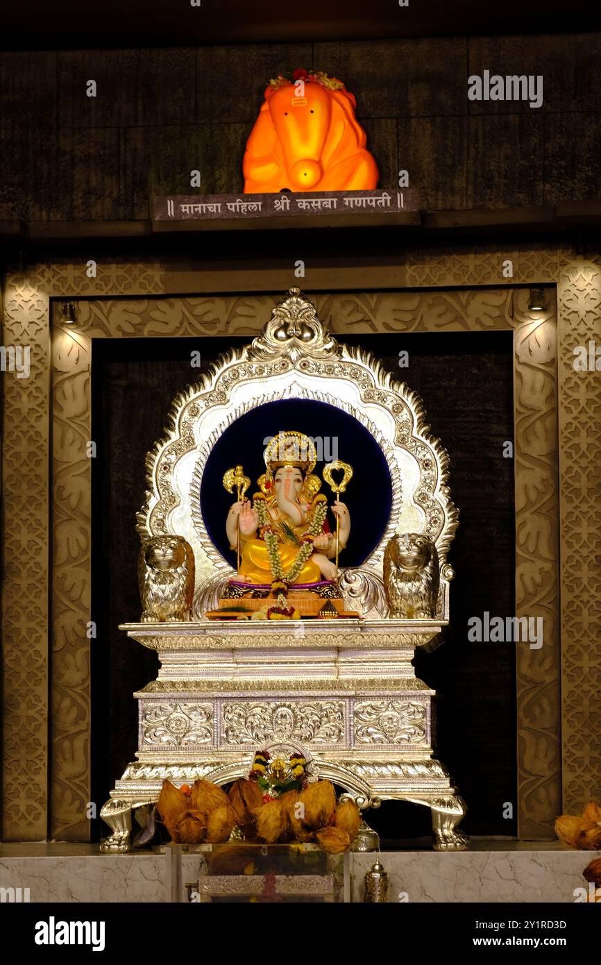 Pune, Maharashtra, 08 September 2024, People and devotee at famous