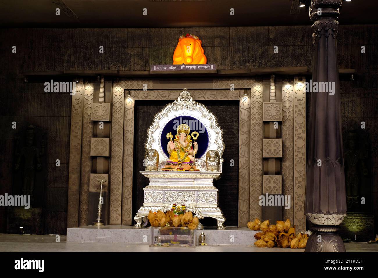 Pune, Maharashtra, 08 September 2024, People and devotee at famous