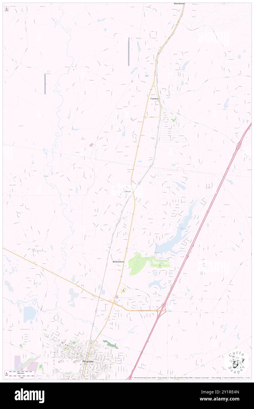 Ozona, Pearl River County, US, United States, Mississippi, N 30 35' 4'', S 89 39' 49'', map, Cartascapes Map published in 2024. Explore Cartascapes, a map revealing Earth's diverse landscapes, cultures, and ecosystems. Journey through time and space, discovering the interconnectedness of our planet's past, present, and future. Stock Photo