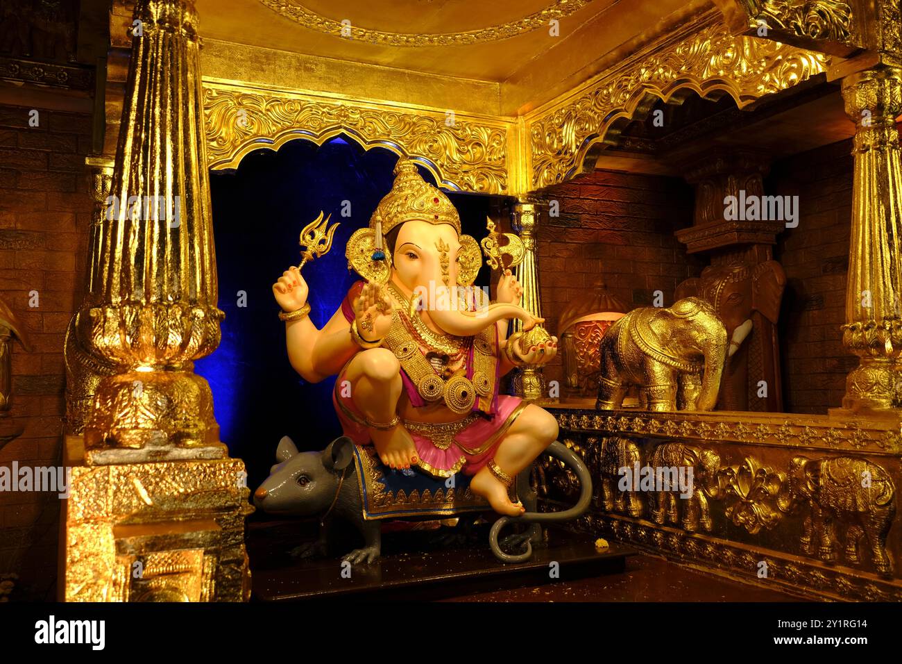 07 September 2024, Pune, Maharashtra, India, Beautiful idol of Lord