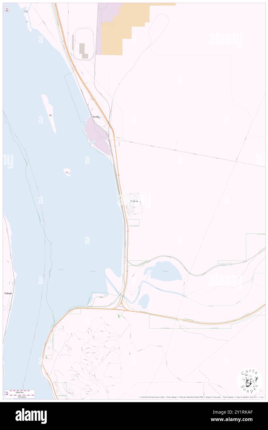 Wallula, Walla Walla County, US, United States, Washington, N 46 5' 7'', S 118 54' 19'', map, Cartascapes Map published in 2024. Explore Cartascapes, a map revealing Earth's diverse landscapes, cultures, and ecosystems. Journey through time and space, discovering the interconnectedness of our planet's past, present, and future. Stock Photo