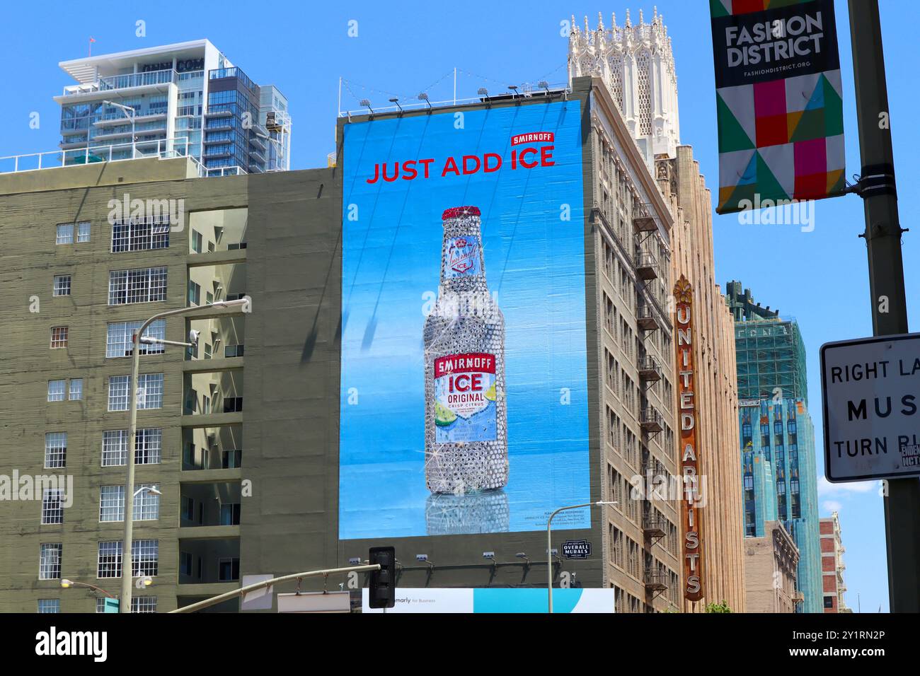 SMIRNOFF ICE, Mural Billboard Campaign. Smirnoff is a brand of vodka owned and produced by the British company Diageo Stock Photo