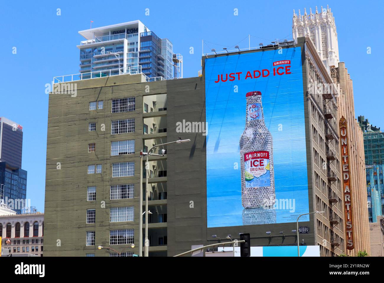 SMIRNOFF ICE, Mural Billboard Campaign. Smirnoff is a brand of vodka owned and produced by the British company Diageo Stock Photo
