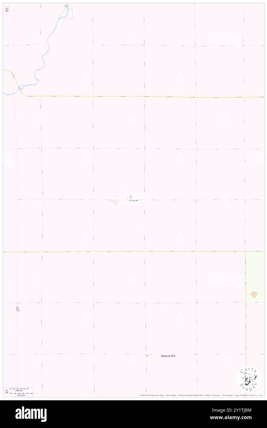 Lebanon, Sioux County, US, United States, Iowa, N 43 5' 54'', S 96 21' 24'', map, Cartascapes Map published in 2024. Explore Cartascapes, a map revealing Earth's diverse landscapes, cultures, and ecosystems. Journey through time and space, discovering the interconnectedness of our planet's past, present, and future. Stock Photo