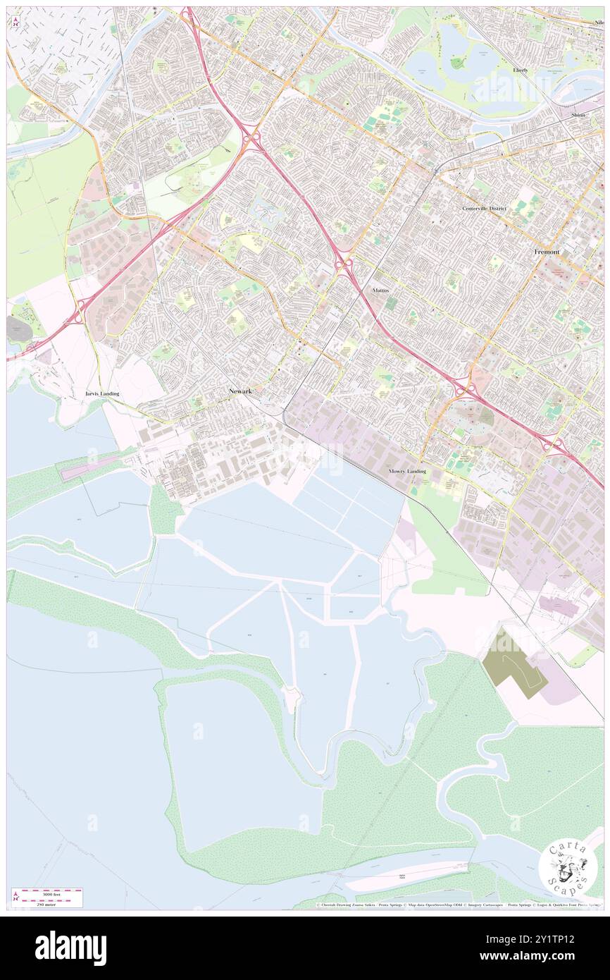 Newark, Alameda County, US, United States, California, N 37 31' 46'', S 122 2' 24'', map, Cartascapes Map published in 2024. Explore Cartascapes, a map revealing Earth's diverse landscapes, cultures, and ecosystems. Journey through time and space, discovering the interconnectedness of our planet's past, present, and future. Stock Photo