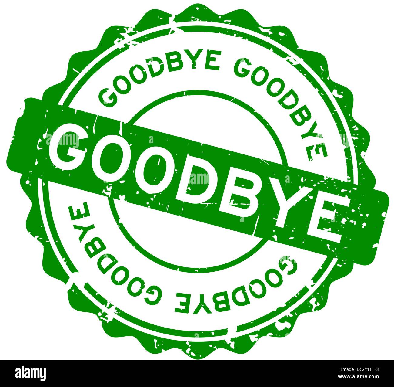 Grunge green goodbye word round rubber seal stamp on white background Stock Vector