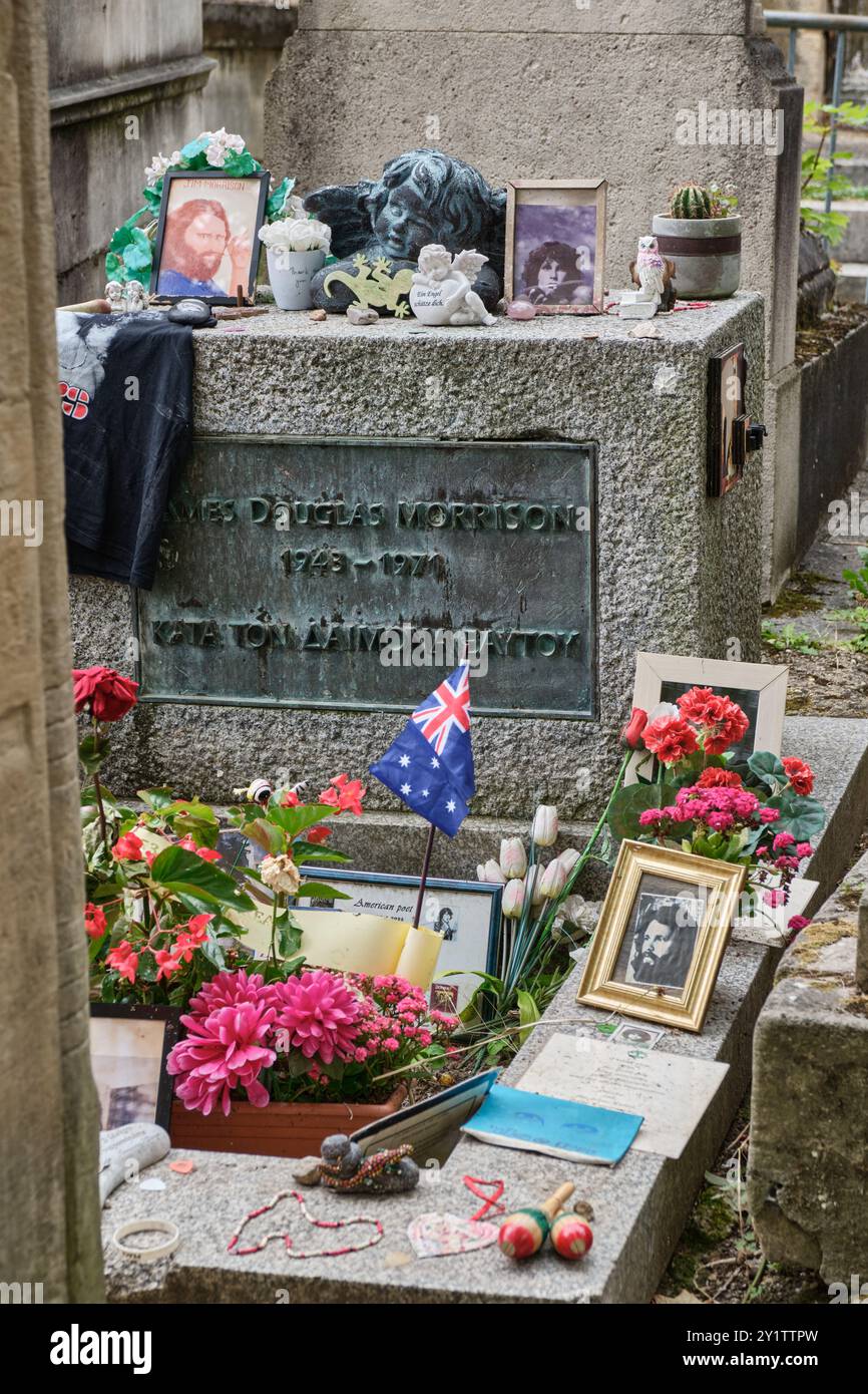 DOORS Grave of lead singer Jim Morrison in the Pere Lachaise