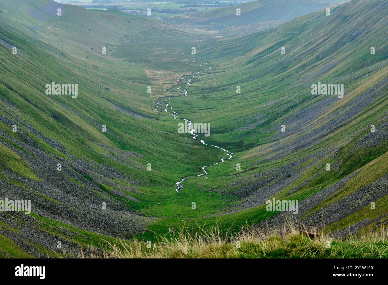 High Cup Gill seen from the Pennine Way on High Cup Nick near Dufton, Appleby-in-Westmorland, Cumbria Stock Photo