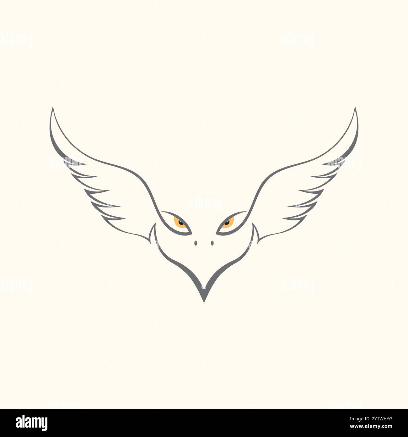 Wing Eagle with angry eye Stock Vector
