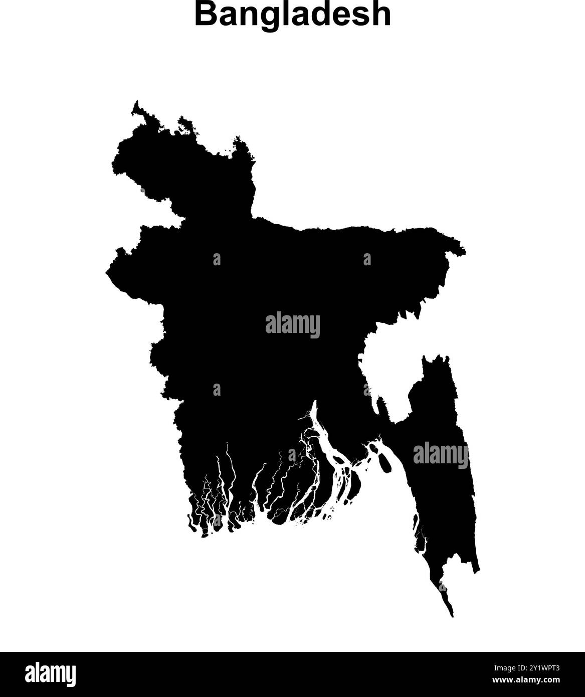 Bangladesh blank outline map design Stock Vector Image &amp; Art - Alamy