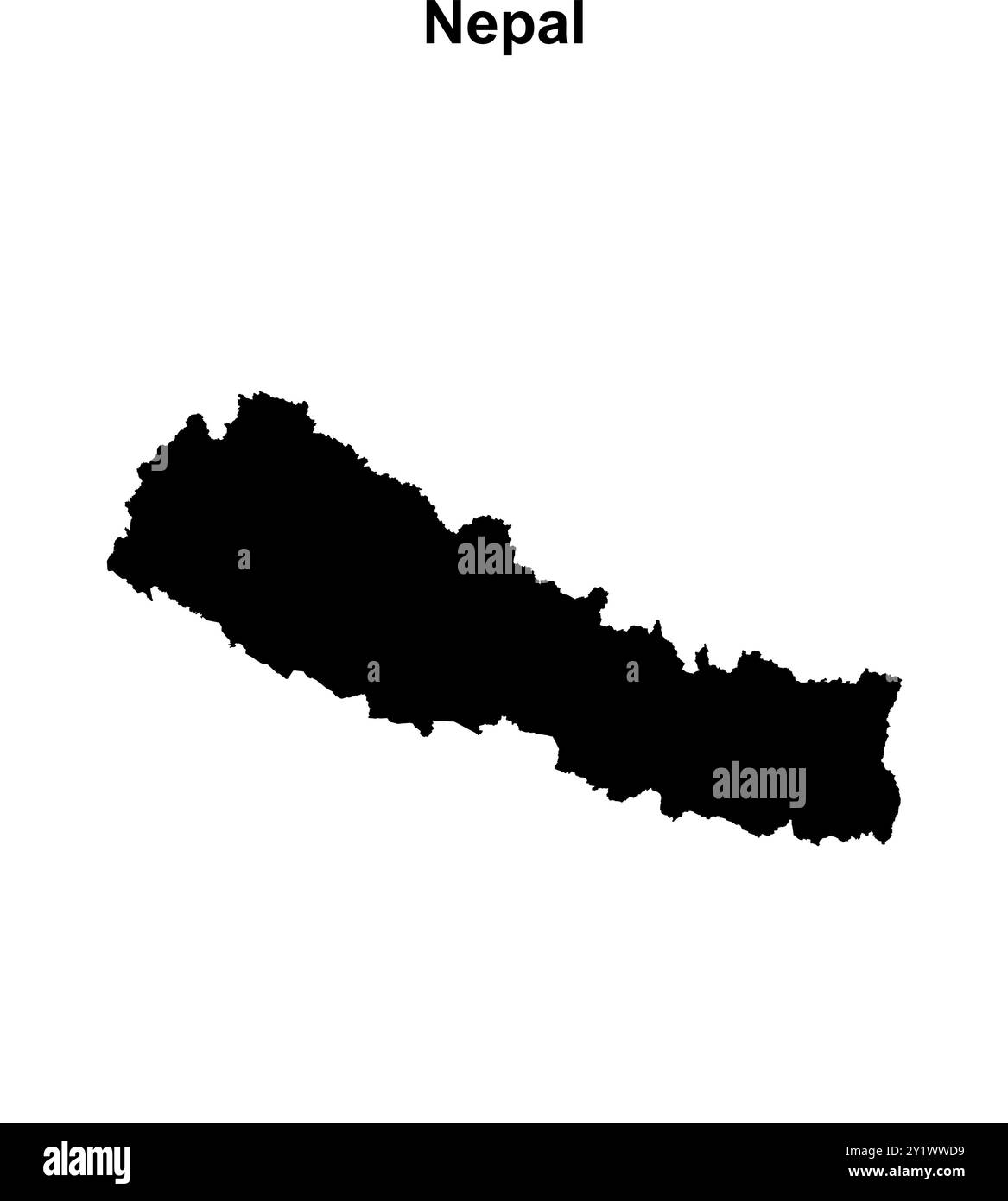 Map of nepal Black and White Stock Photos & Images - Alamy