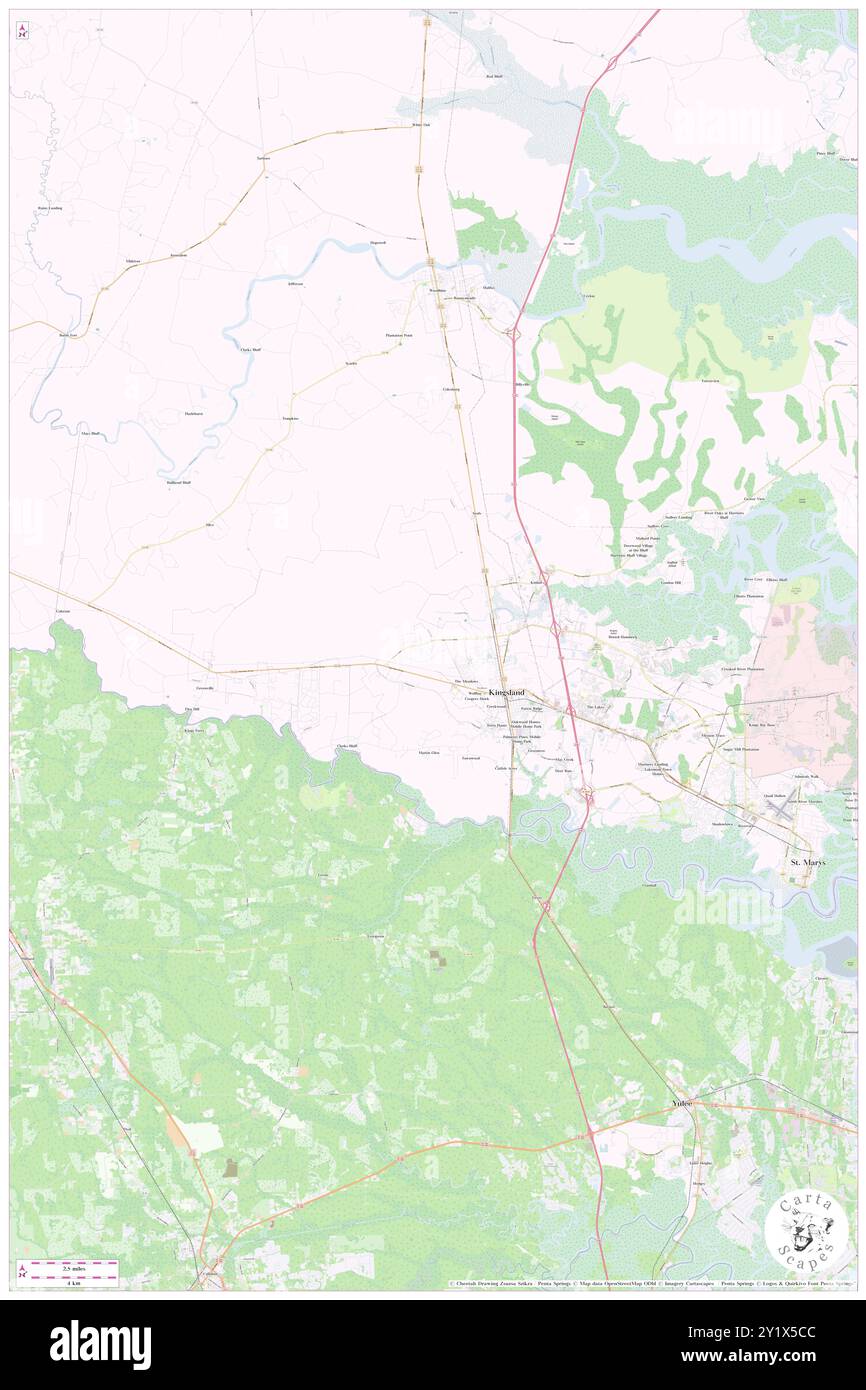 Kingsland, Camden County, US, United States, Georgia, N 30 47' 59'', S 81 41' 23'', map, Cartascapes Map published in 2024. Explore Cartascapes, a map revealing Earth's diverse landscapes, cultures, and ecosystems. Journey through time and space, discovering the interconnectedness of our planet's past, present, and future. Stock Photo