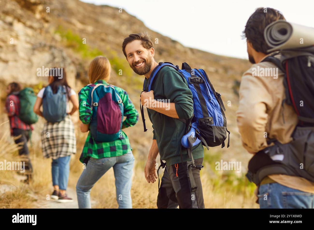 Diverse friends hiking hi-res stock photography and images - Alamy