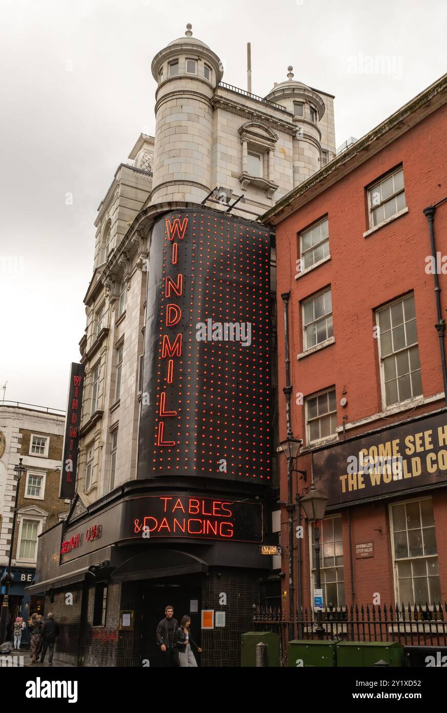 The exterior of the Windmill Theatre in the Soho region of West London ...