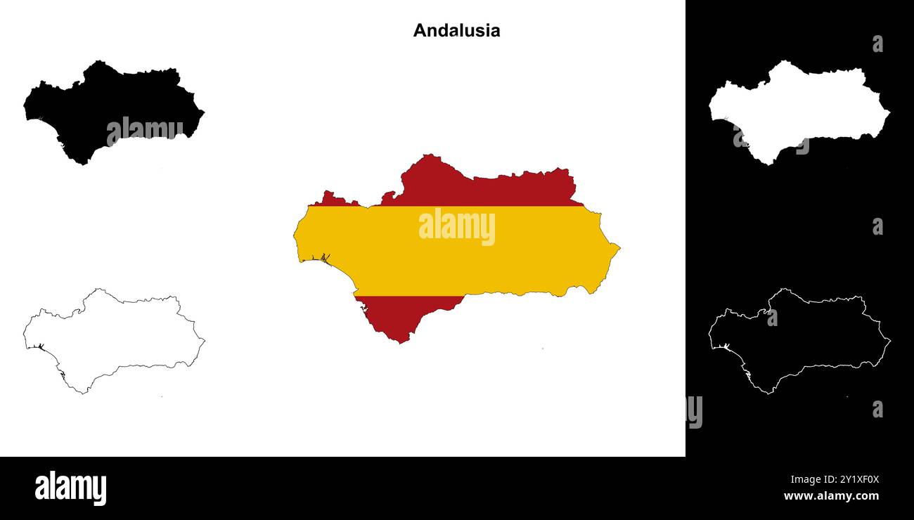 Andalusia blank outline map set Stock Vector Image & Art - Alamy