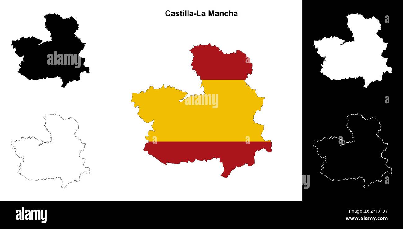 Castilla-La Mancha blank outline map set Stock Vector Image & Art - Alamy