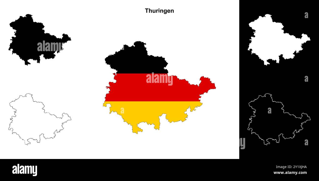 Thuringen state outline map set Stock Vector Image & Art - Alamy