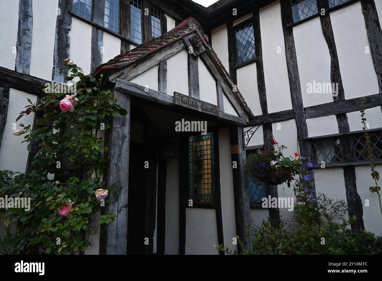 tudor house, historic timbered house, mendlesham, suffolk Stock Photo