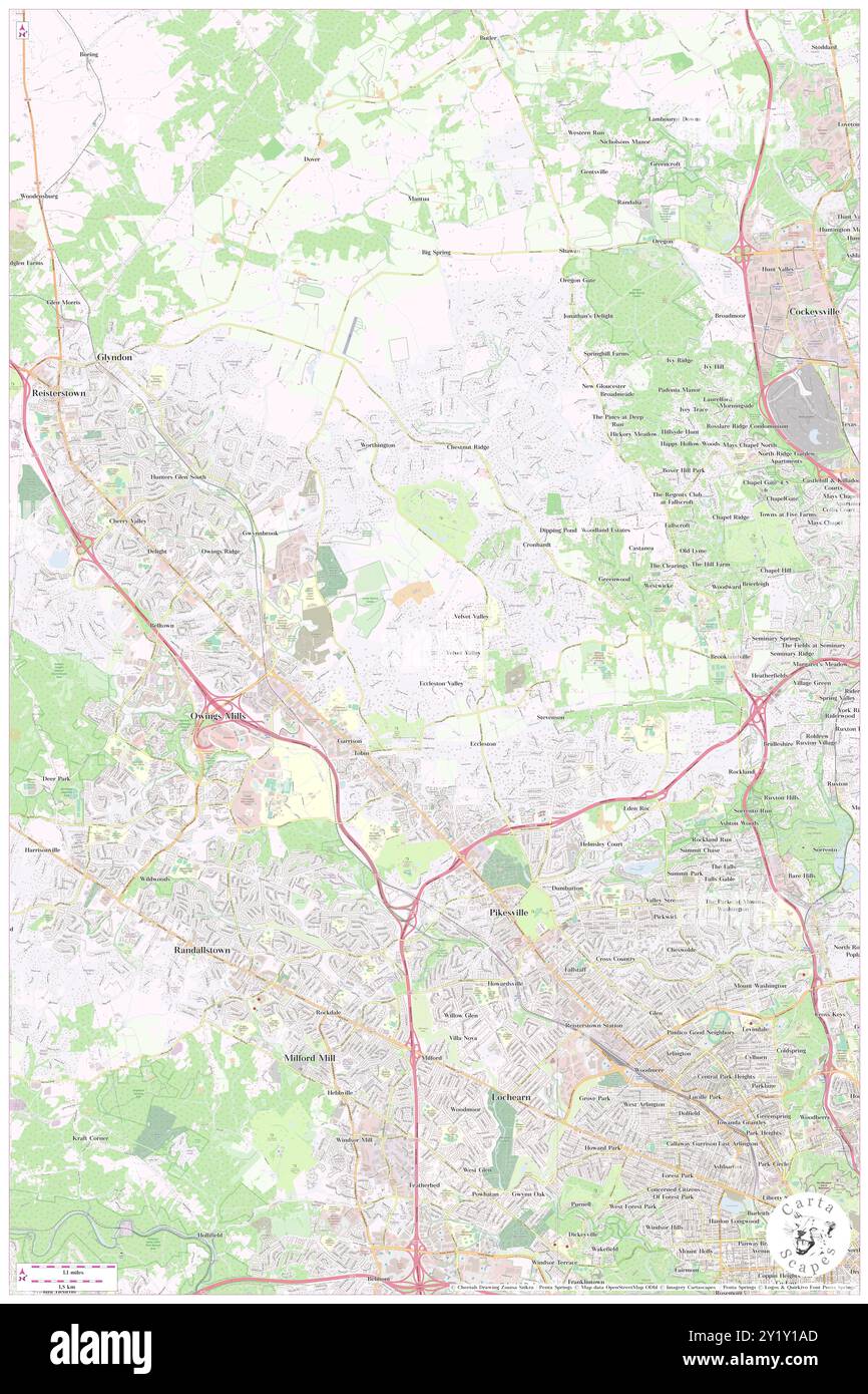 Baronet Woods, Baltimore County, US, United States, Maryland, N 39 25' 34'', S 76 44' 38'', map, Cartascapes Map published in 2024. Explore Cartascapes, a map revealing Earth's diverse landscapes, cultures, and ecosystems. Journey through time and space, discovering the interconnectedness of our planet's past, present, and future. Stock Photo