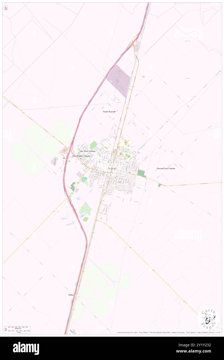 Pearsall, Frio County, US, United States, Texas, N 28 53' 31'', S 99 5' 42'', map, Cartascapes Map published in 2024. Explore Cartascapes, a map revealing Earth's diverse landscapes, cultures, and ecosystems. Journey through time and space, discovering the interconnectedness of our planet's past, present, and future. Stock Photo