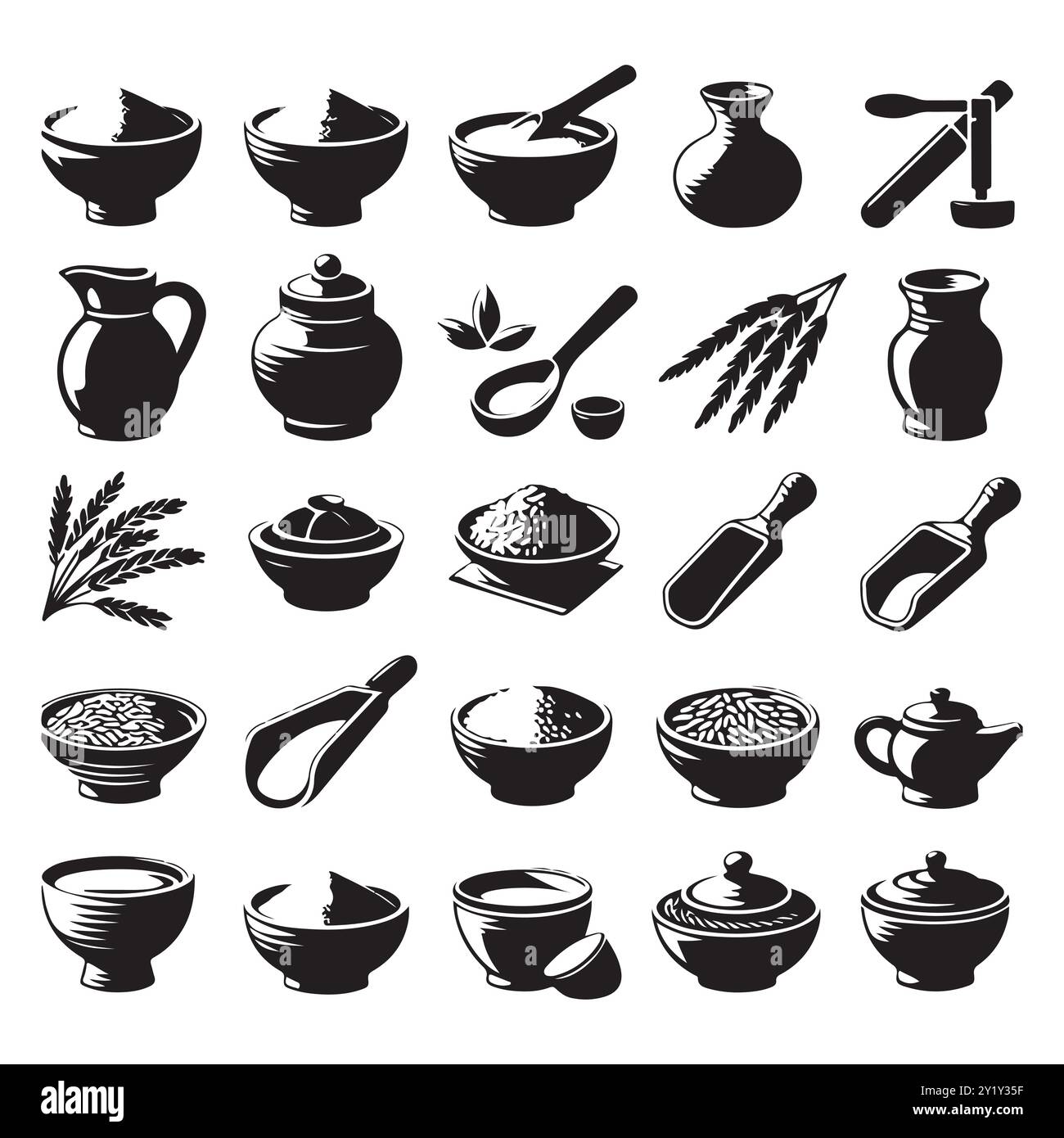 Modeling Clay Rice Silhouette set of clay rice. Vector isolated illustration Stock Vector ...
