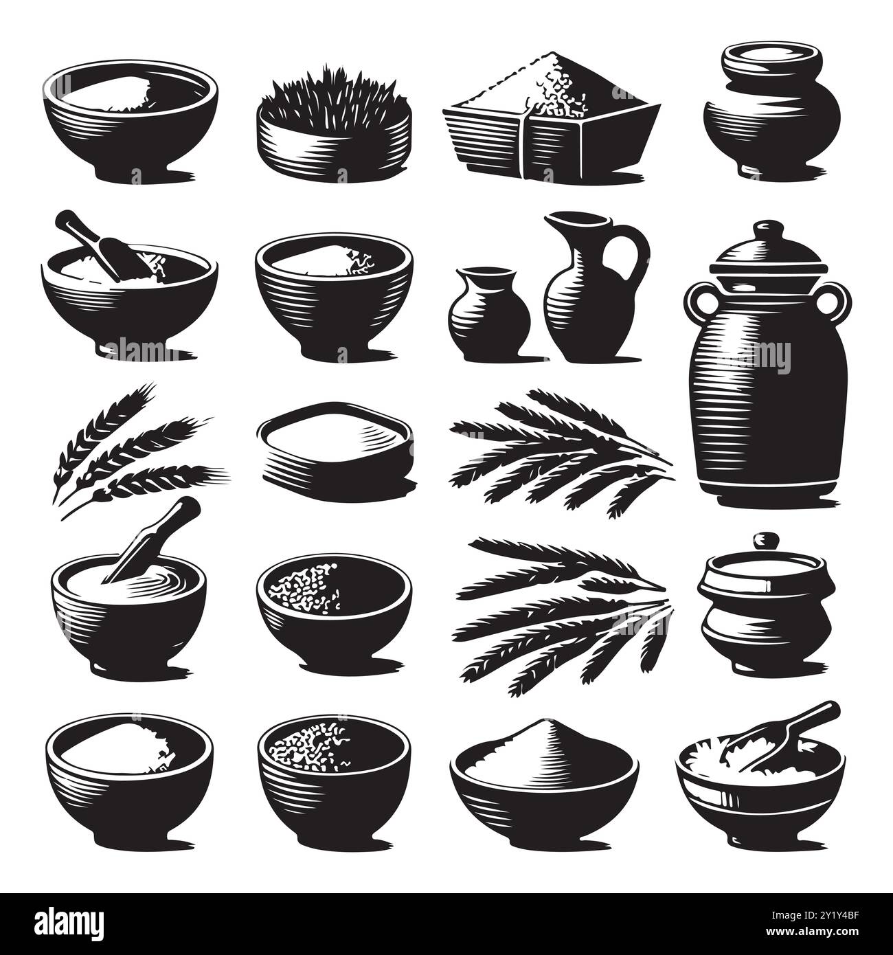 Clay Rice Design Cooking rice in kitchen Black and White Stock Photos & Images - Alamy