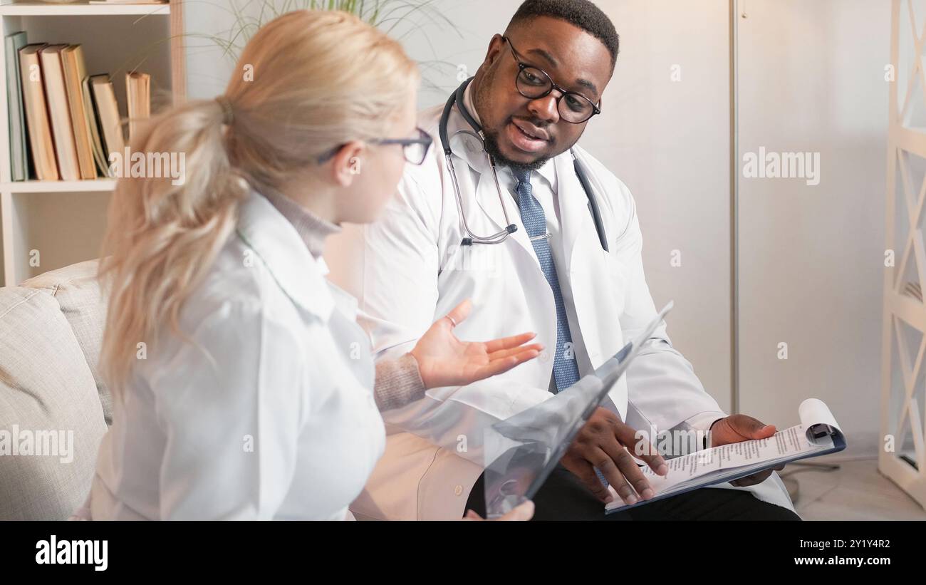 Doctors cooperation. Medical discussion. Professional smart man ...