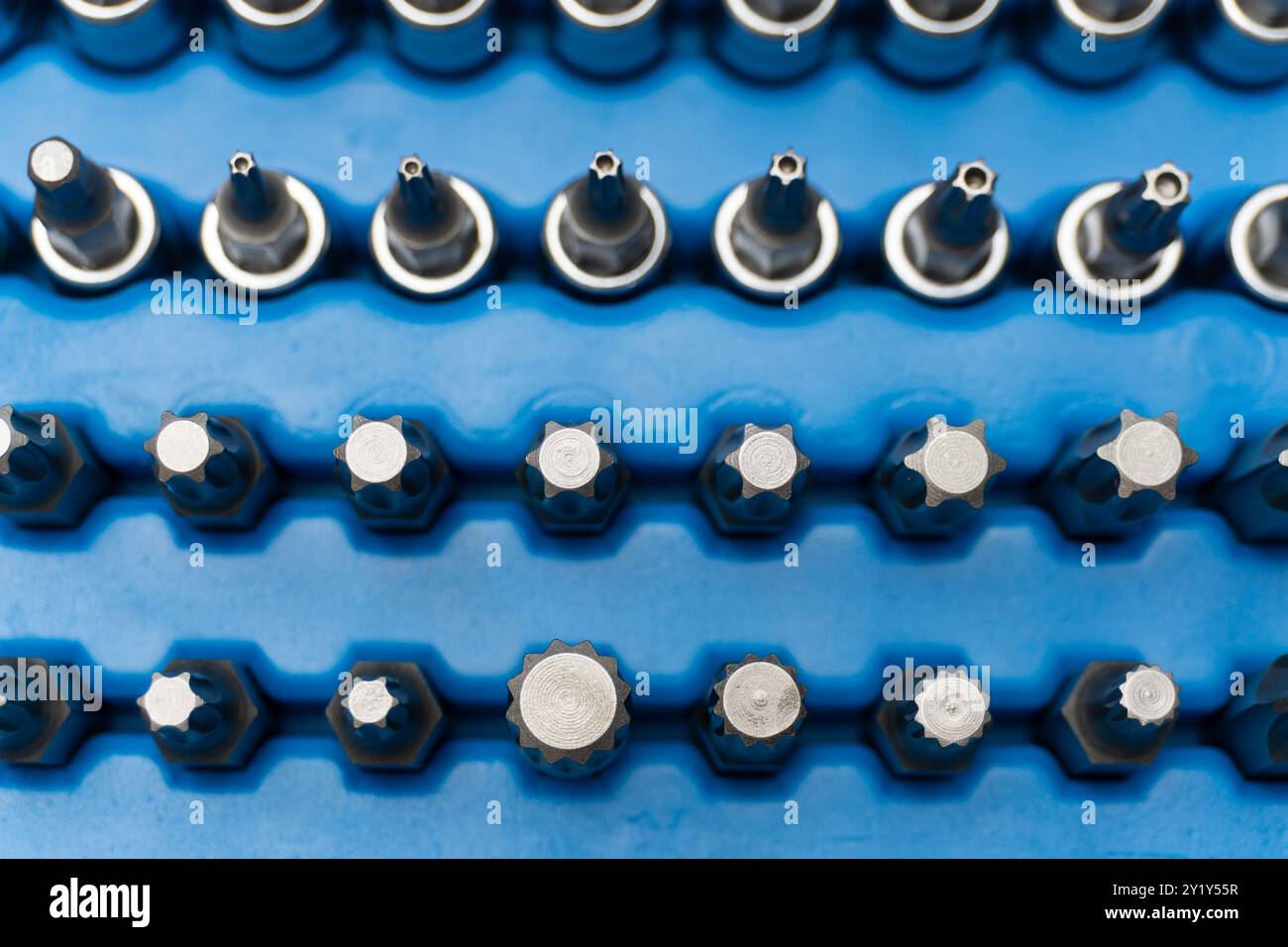Screwdriver bits set, close up Stock Photo