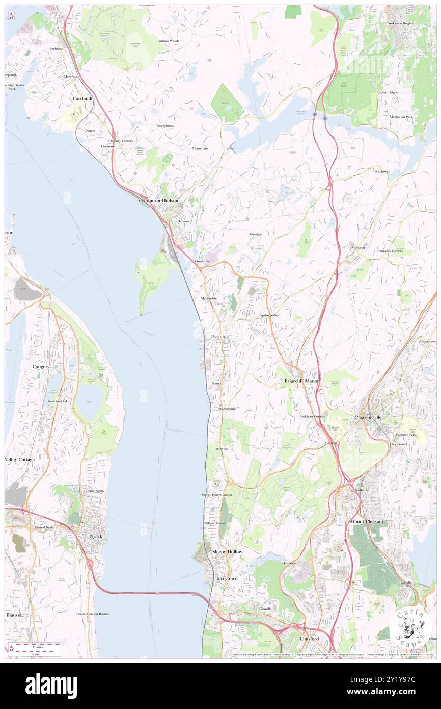 Ossining, Westchester County, US, United States, New York, N 41 9' 46'', S 73 51' 41'', map, Cartascapes Map published in 2024. Explore Cartascapes, a map revealing Earth's diverse landscapes, cultures, and ecosystems. Journey through time and space, discovering the interconnectedness of our planet's past, present, and future. Stock Photo