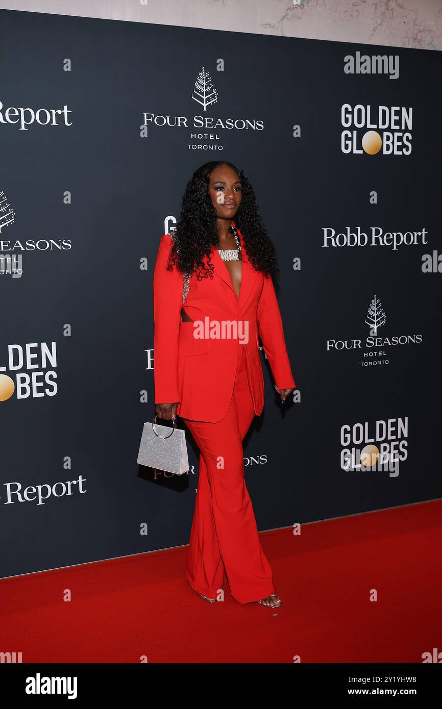 Toronto, Canada. 7th Sep, 2024. Claressa Shields attends the Road to the Golden Globes Party during the 2024 Toronto International Film Festival at Four Seasons Hotel Toronto on September 07, 2024 in Toronto, Ontario. Photo: PICJER/imageSPACE Credit: Imagespace/Alamy Live News Stock Photo