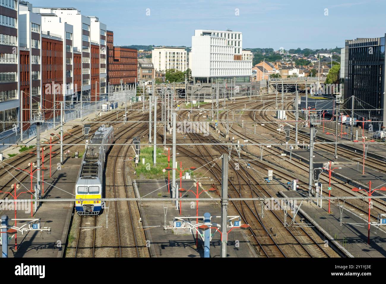 Train railway in Namur | Voies de chemlin de fer à Namur Stock Photo