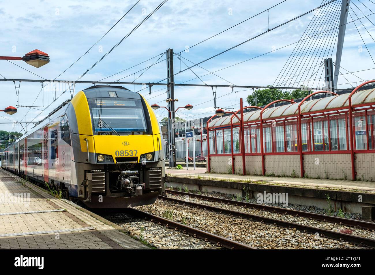 Train railway in Namur | Voies de chemlin de fer à Namur Stock Photo
