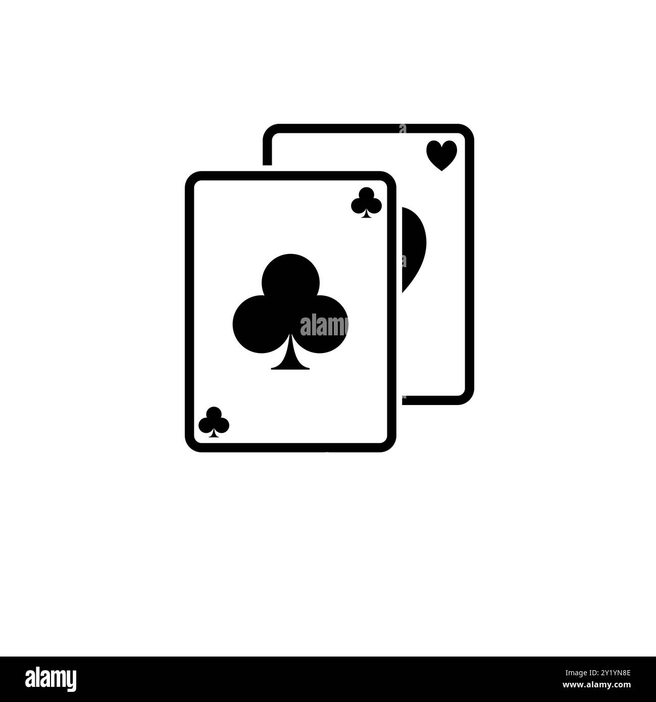 Poker Playing Cards, Ace Suits, Spade Royal Solid Flat Vector Icon Isolated on White Background. Stock Vector