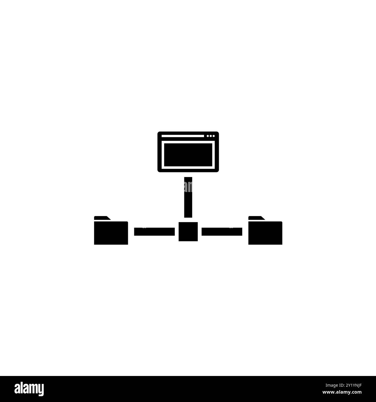File Transfer, Shared Site Solid Flat Vector Icon Isolated on White Background. Stock Vector