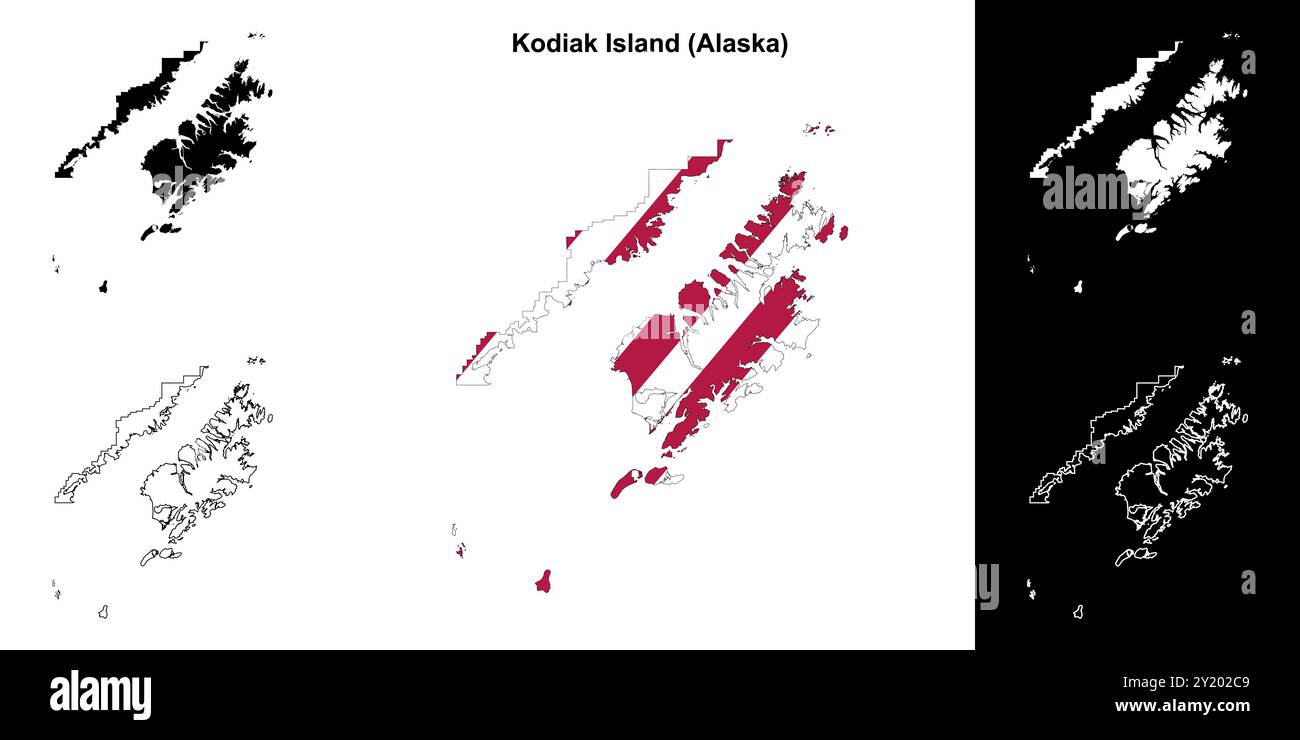 Blank kodiak island map hi-res stock photography and images - Alamy