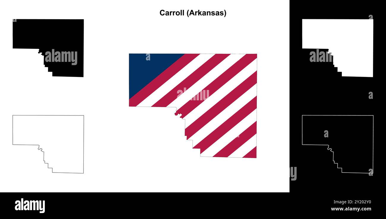 Carroll County (Arkansas) outline map set Stock Vector Image & Art - Alamy