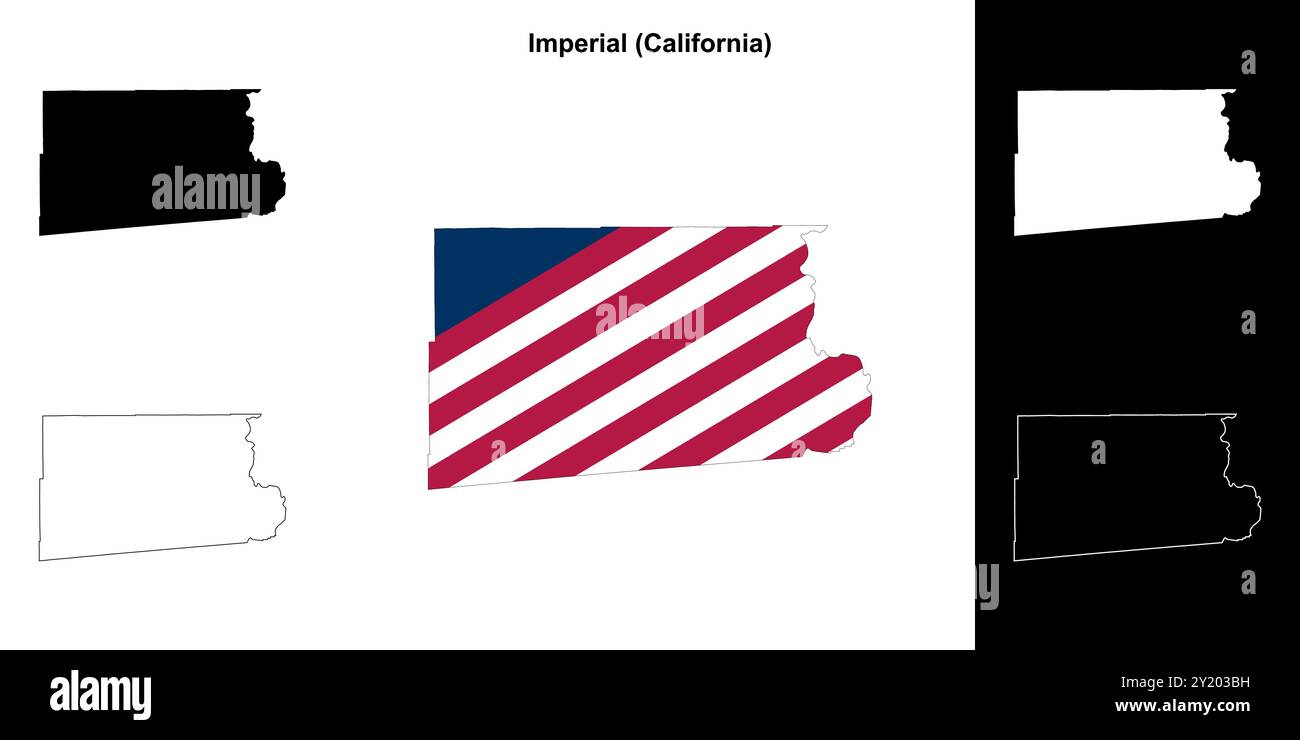 Imperial County (California) outline map set Stock Vector Image & Art