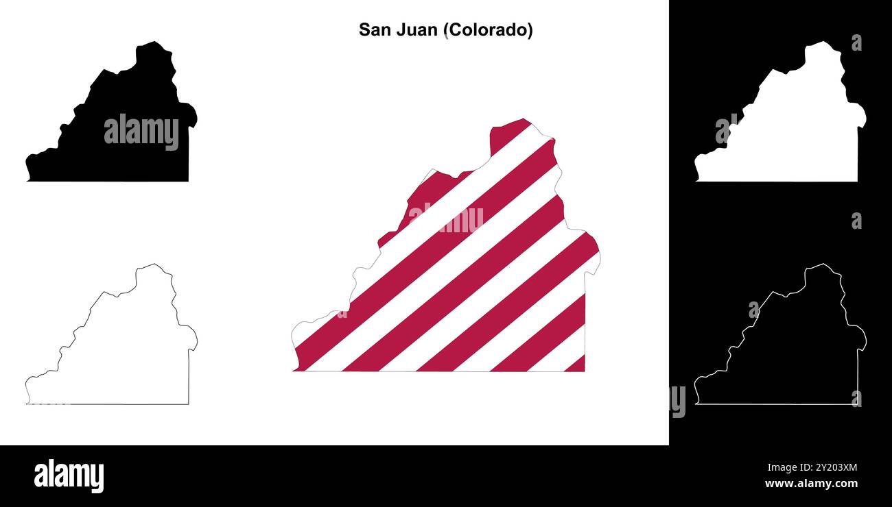 San Juan County (Colorado) outline map set Stock Vector Image & Art - Alamy