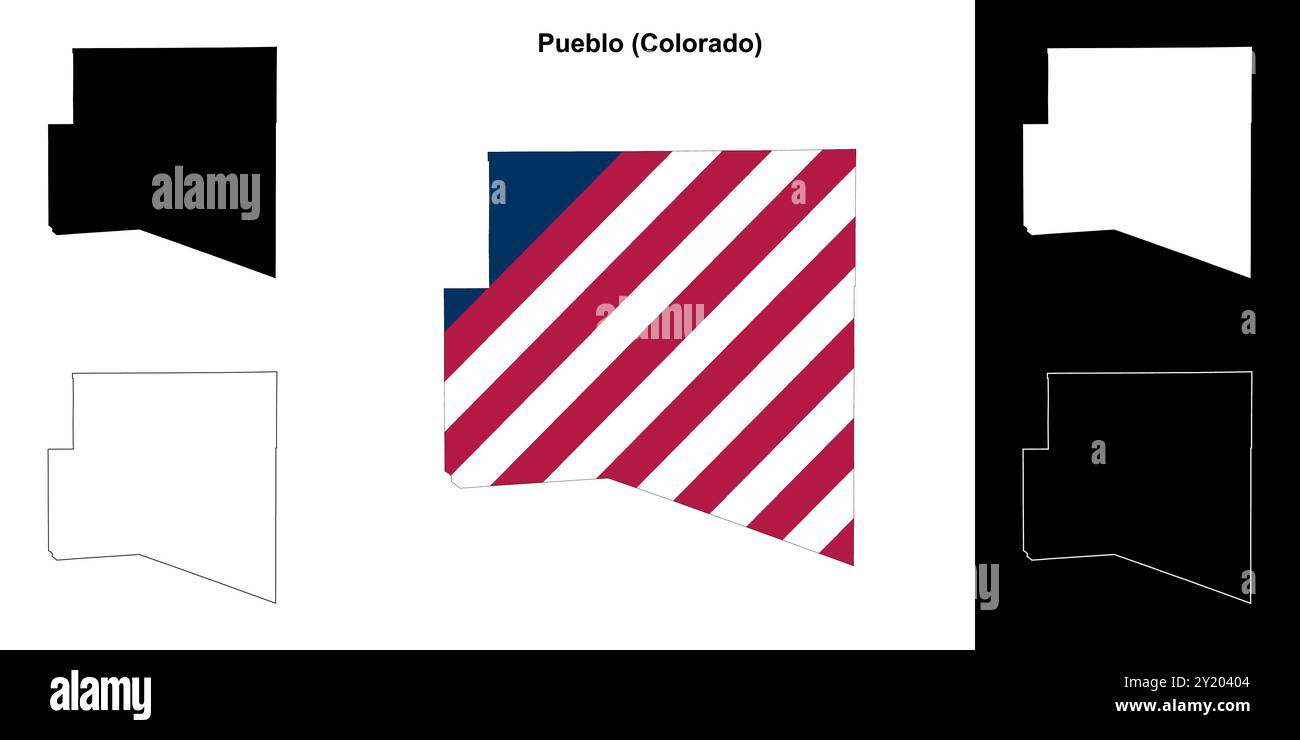 Pueblo County (Colorado) outline map set Stock Vector Image & Art - Alamy