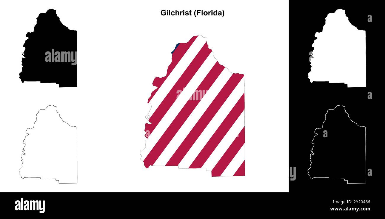 Gilchrist County Florida outline - Gilchrist County Florida Outline Map Set 2Y20466 