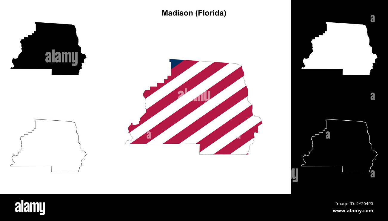 Madison County Florida outline - Madison County Florida Outline Map Set 2Y204P0 