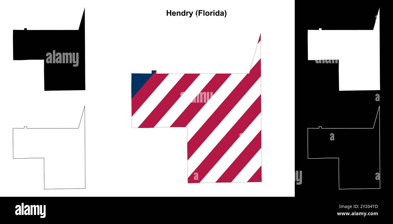 Hendry County (Florida) outline map set Stock Vector Image & Art Alamy
