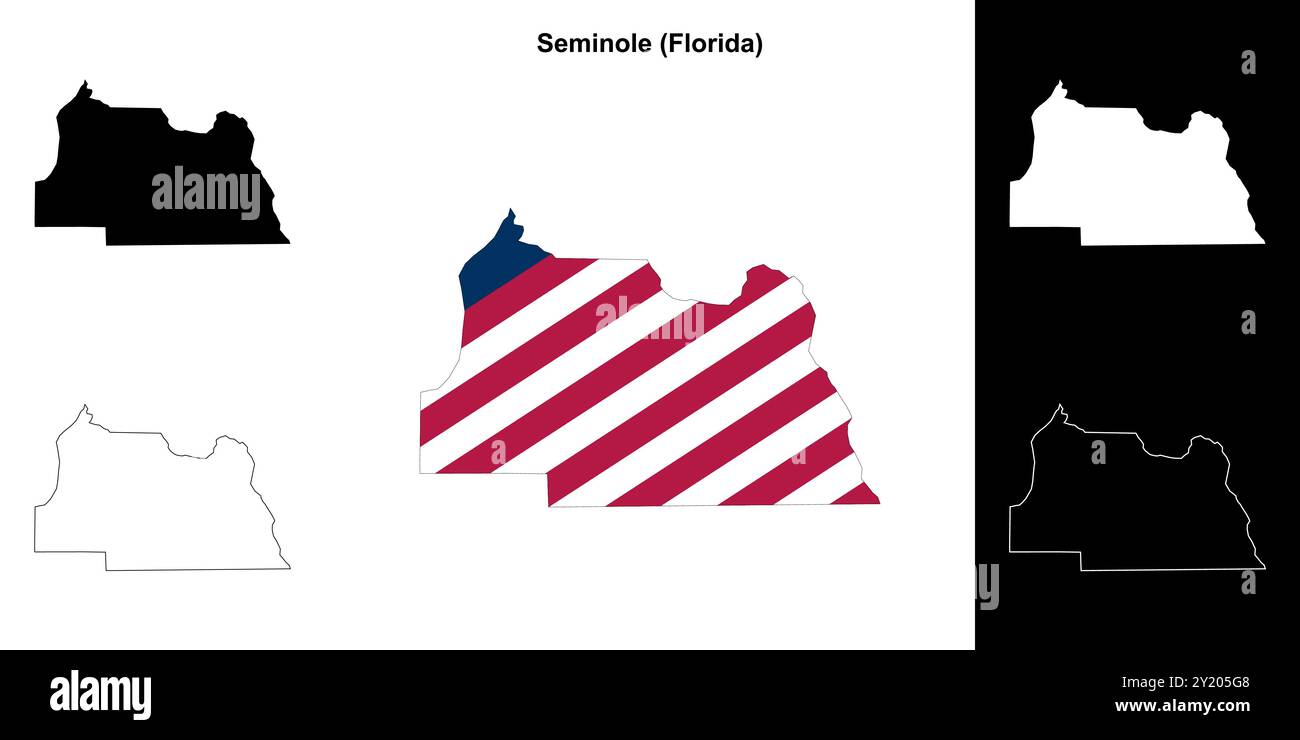 Seminole County Florida outline - Seminole County Florida Outline Map Set 2Y205G8 