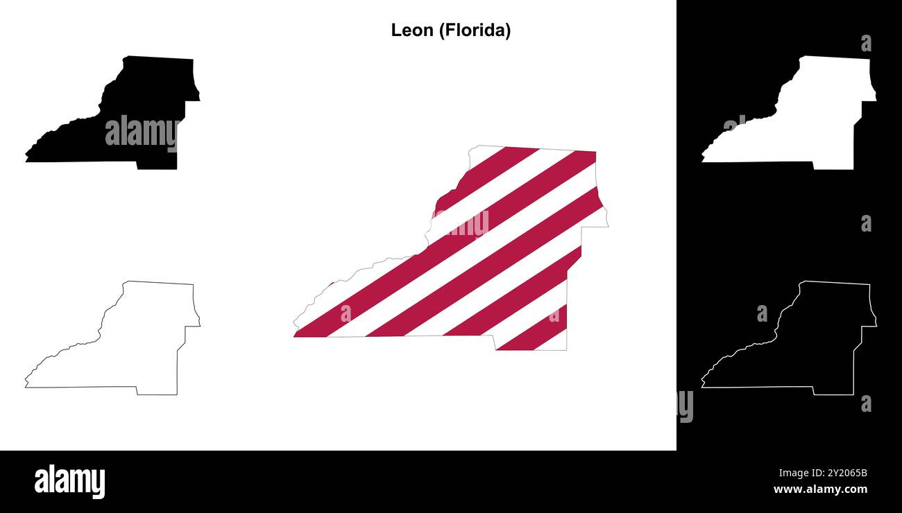 Leon County (Florida) outline map set Stock Vector Image & Art - Alamy
