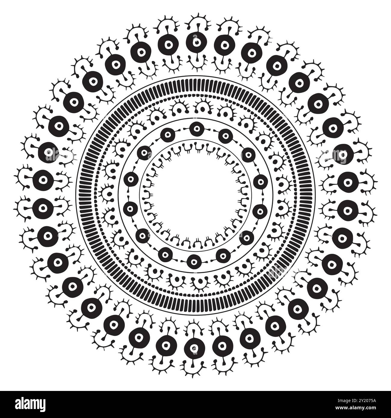 Ancient ethnic round frames. Vector circle border frames with ornaments ...
