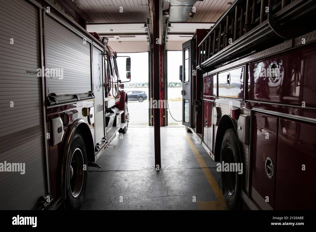 Inside the fire station on Water Street in Bay Roberts, Newfoundland & Labrador, Canada Stock Photo